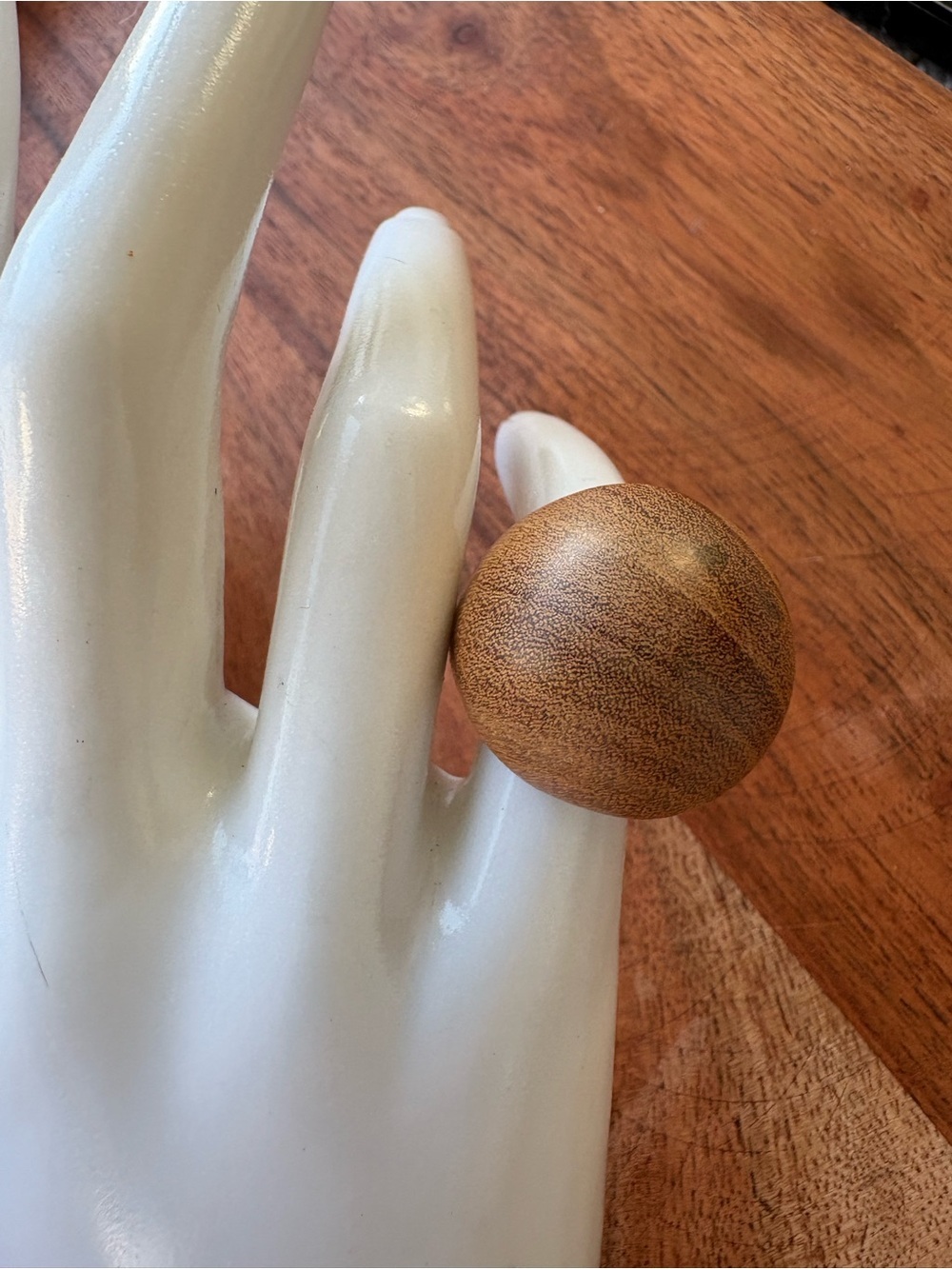 Wooden Dome Statement Ring - Size 5